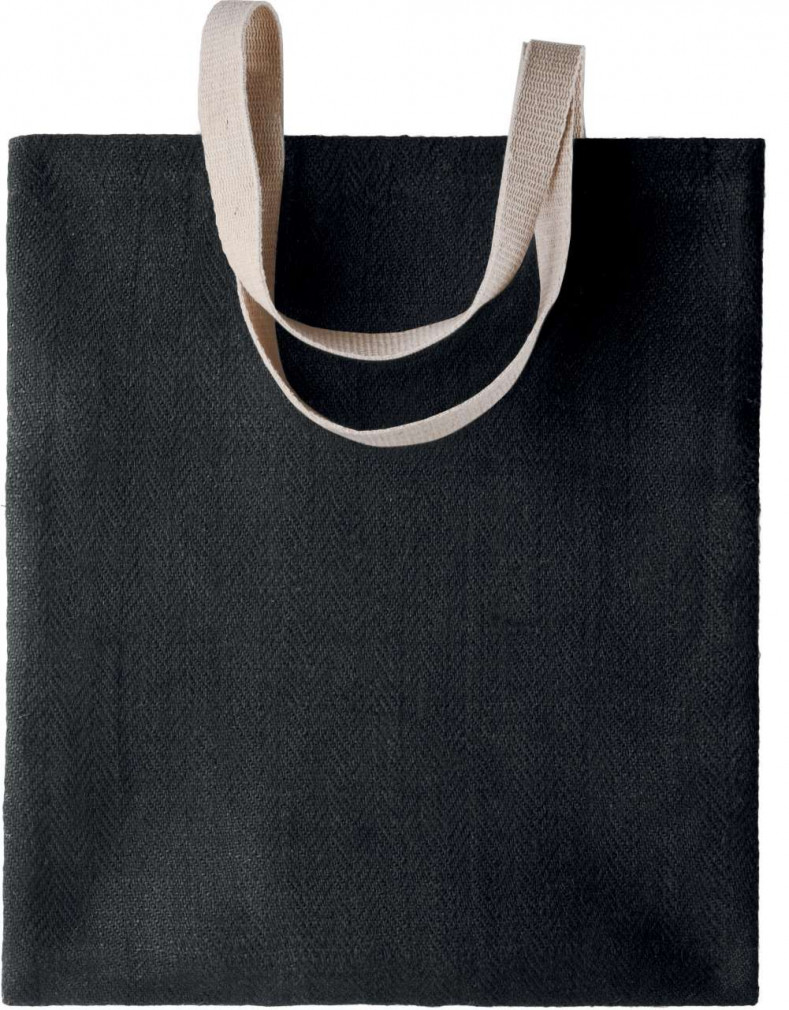 Uniszex táska Kimood KI0226 100% natural Yarn Dyed Jute Bag -Egy méret, Black/Black