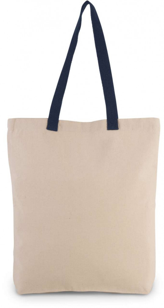 Uniszex táska Kimood KI0278 Shopper Bag With Gusset And Contrast Colour Handle -Egy méret, Natural/Dark Pink