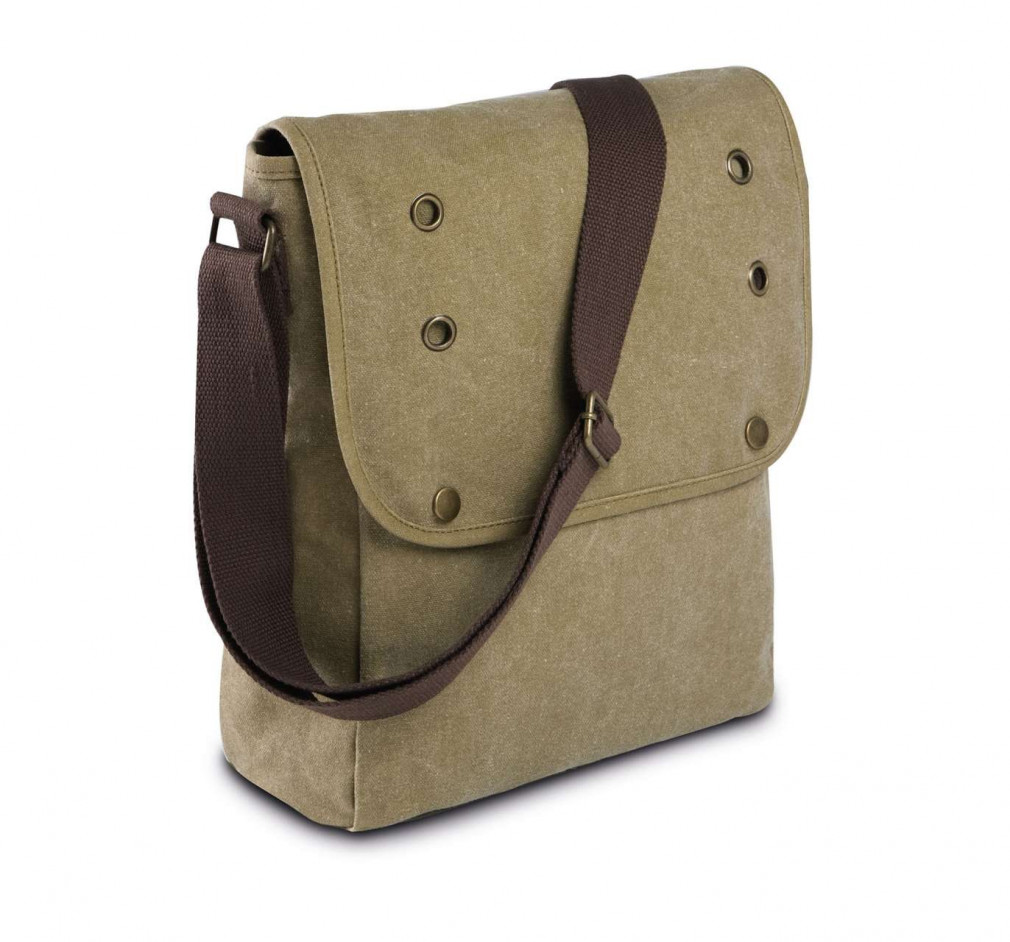 Uniszex táska Kimood KI0302 Canvas Shoulder Bag -Egy méret, Vintage Khaki