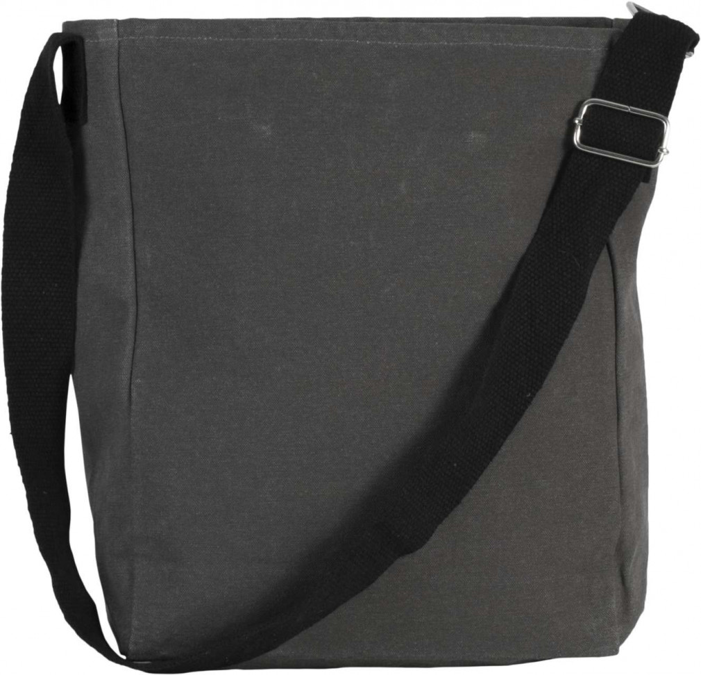Uniszex táska Kimood KI0351 Cotton Canvas Shoulder Bag -Egy méret, Washed Dark Grey