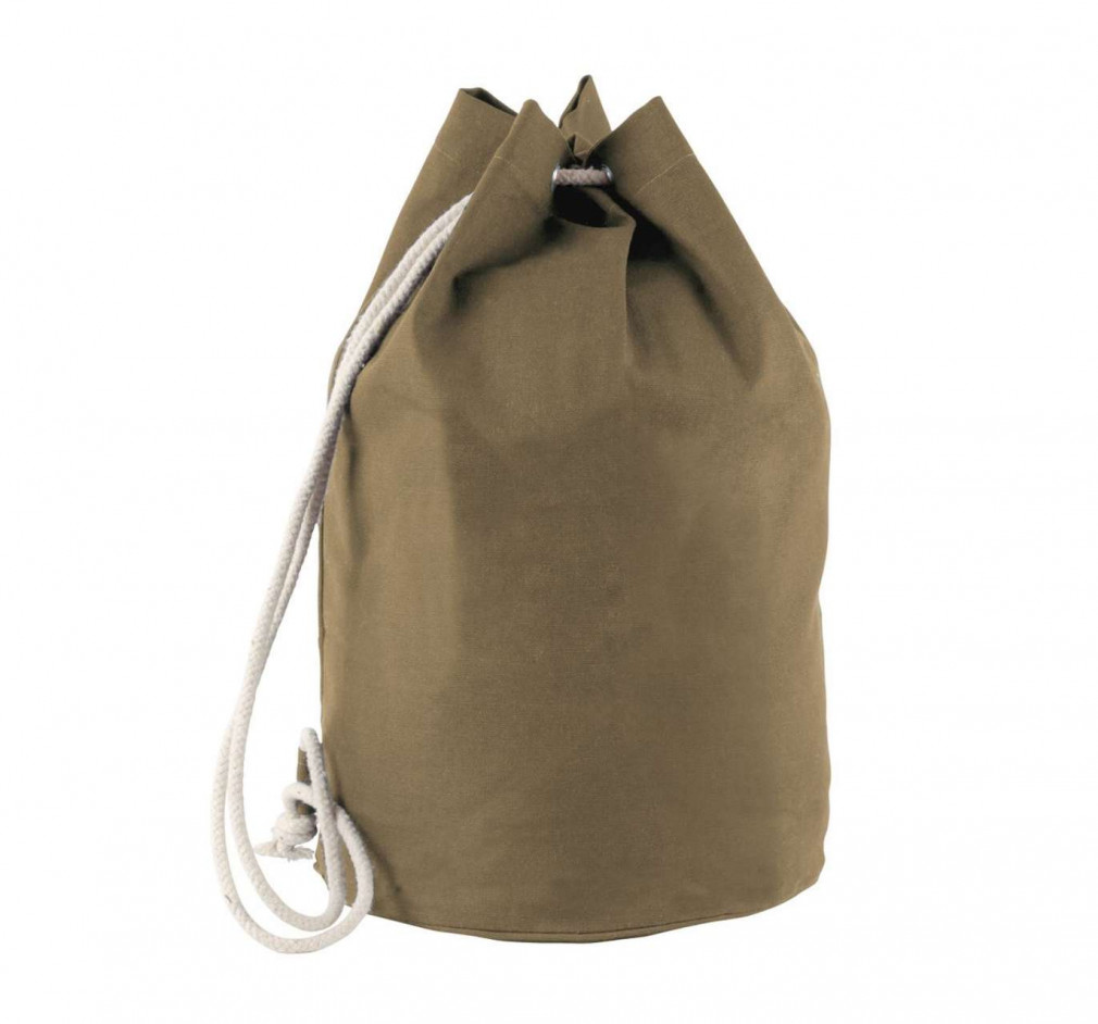 Uniszex táska Kimood KI0629 Cotton Sailor-Style Bag With Drawstring -Egy méret, Vintage Khaki