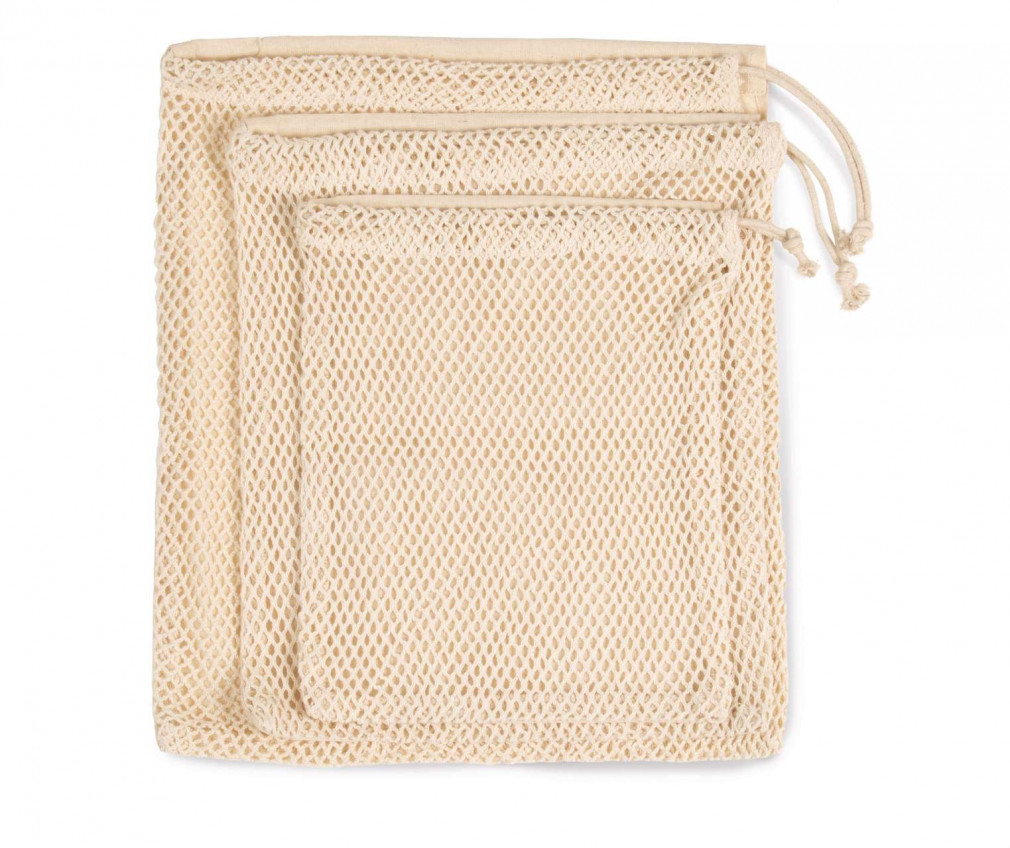 Uniszex táska Kimood KI0734 Mesh Bag With Drawstring Carry Handle -M, Natural