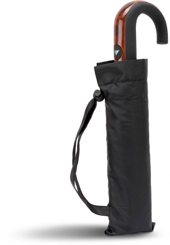 Uniszex esernyő Kimood KI2013 Classic J Handle Foldable Umbrella -Egy méret, Black