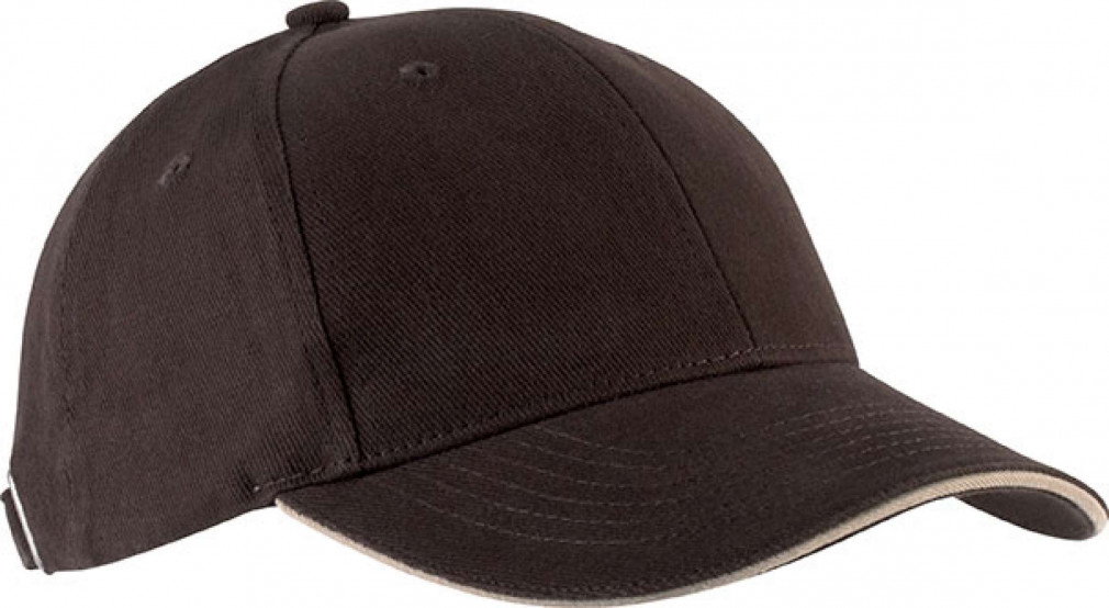 Uniszex sapka Kariban KP011 Orlando - Oekotex Certified 6 panel Cap -Egy méret, Chocolate/Beige