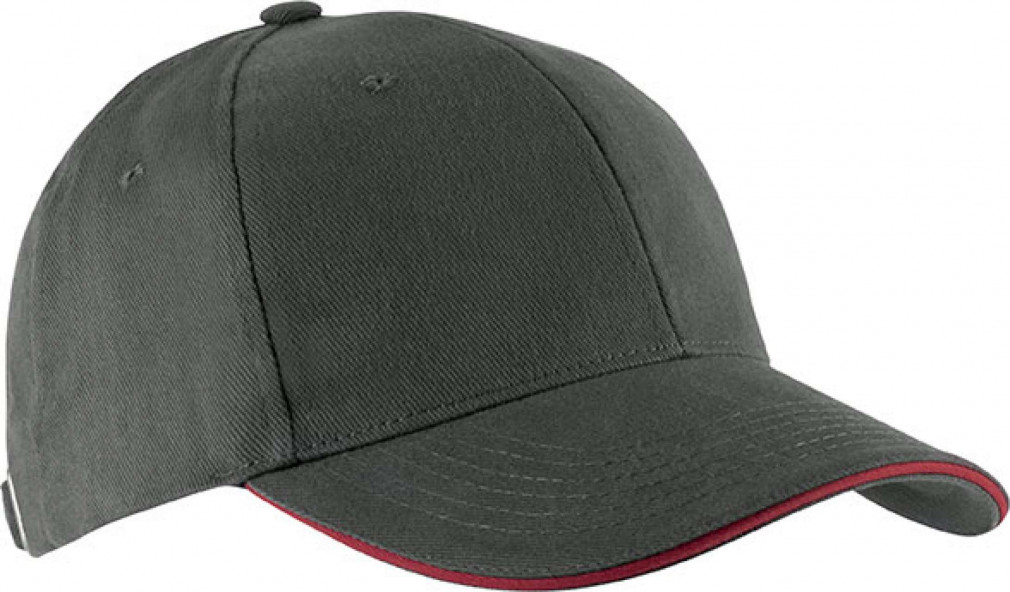 Uniszex sapka Kariban KP011 Orlando - Oekotex Certified 6 panel Cap -Egy méret, Dark Grey/Orange