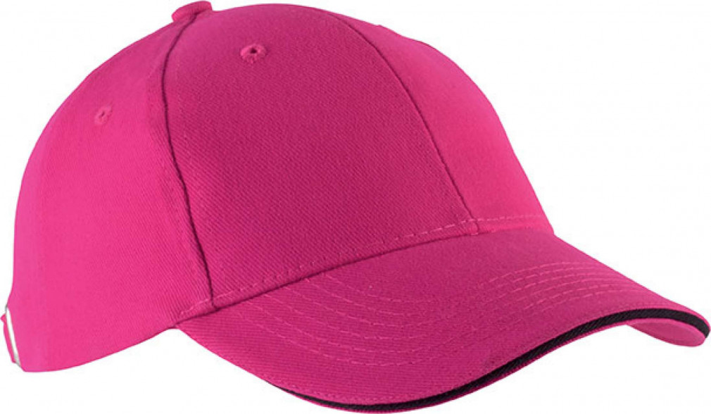 Uniszex sapka Kariban KP011 Orlando - Oekotex Certified 6 panel Cap -Egy méret, Fuchsia/Black