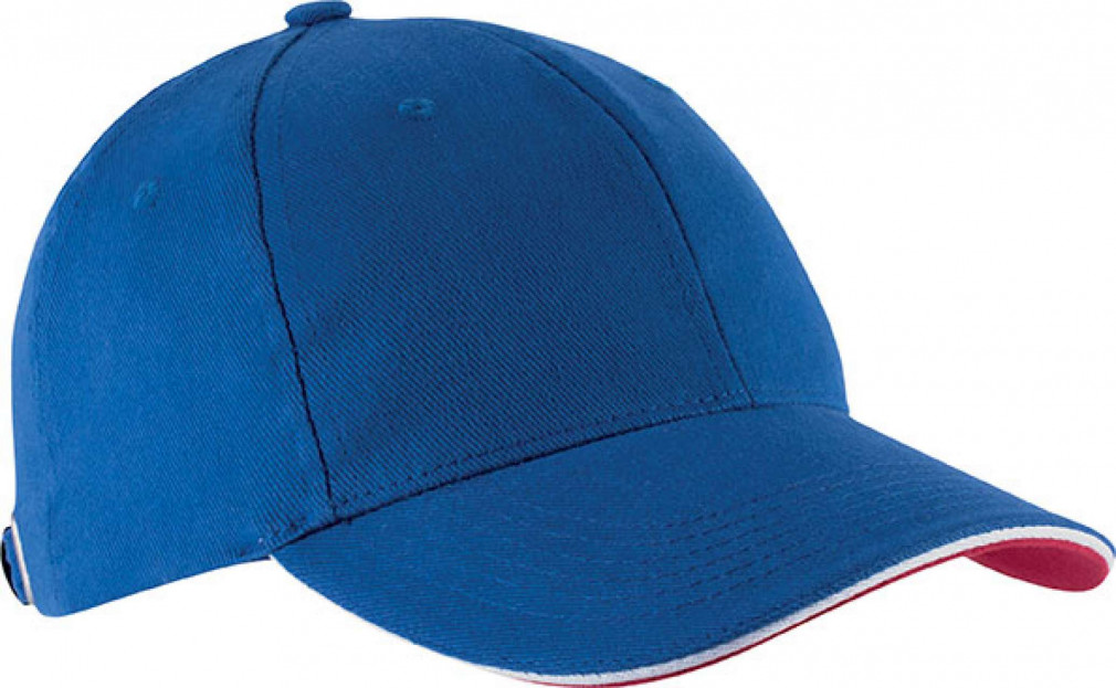 Uniszex sapka Kariban KP011 Orlando - Oekotex Certified 6 panel Cap -Egy méret, Royal Blue/White