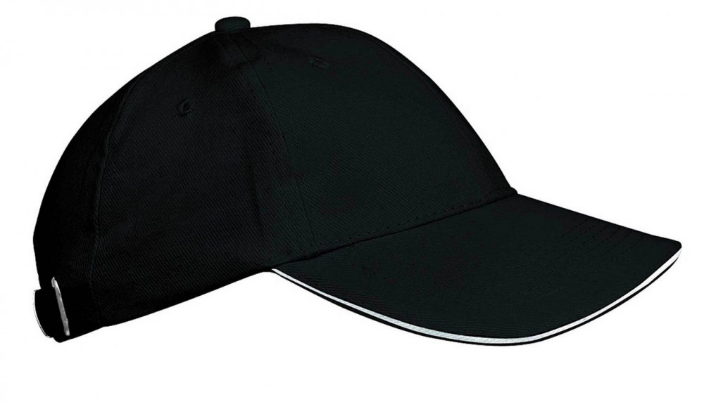 Gyerek sapka K-UP KP042 Orlando Kids - Kids' 6 panels Cap -Egy méret, Black/White
