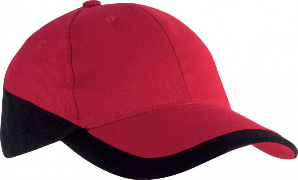 Uniszex sapka K-UP KP045 Racing - Two-Tone 6 panel Cap -Egy méret, Red/White