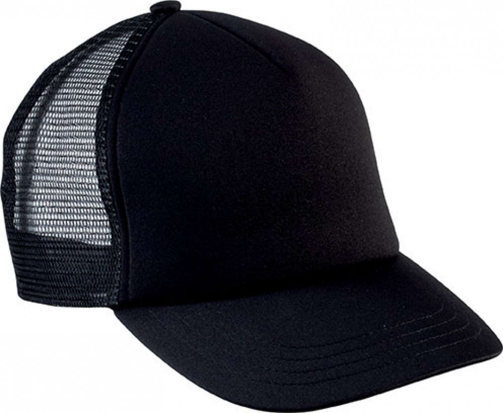 Gyerek sapka K-UP KP143 Kids' Trucker Mesh Cap - 5 panels -Egy méret, Black