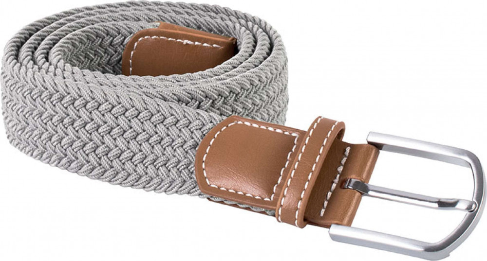 Uniszex K-UP KP805 Braided Elasticated Belt -Egy méret, Light Grey