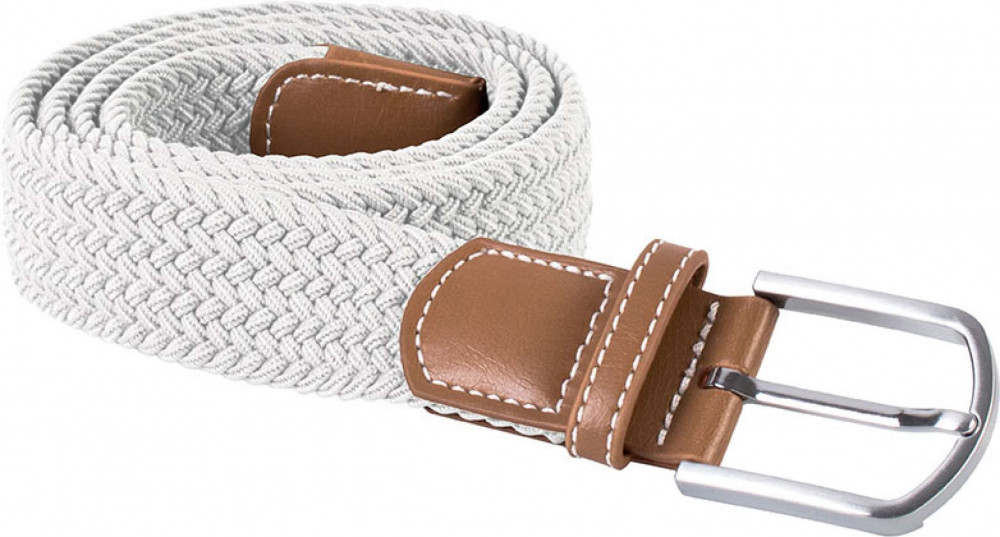 Uniszex K-UP KP805 Braided Elasticated Belt -Egy méret, White