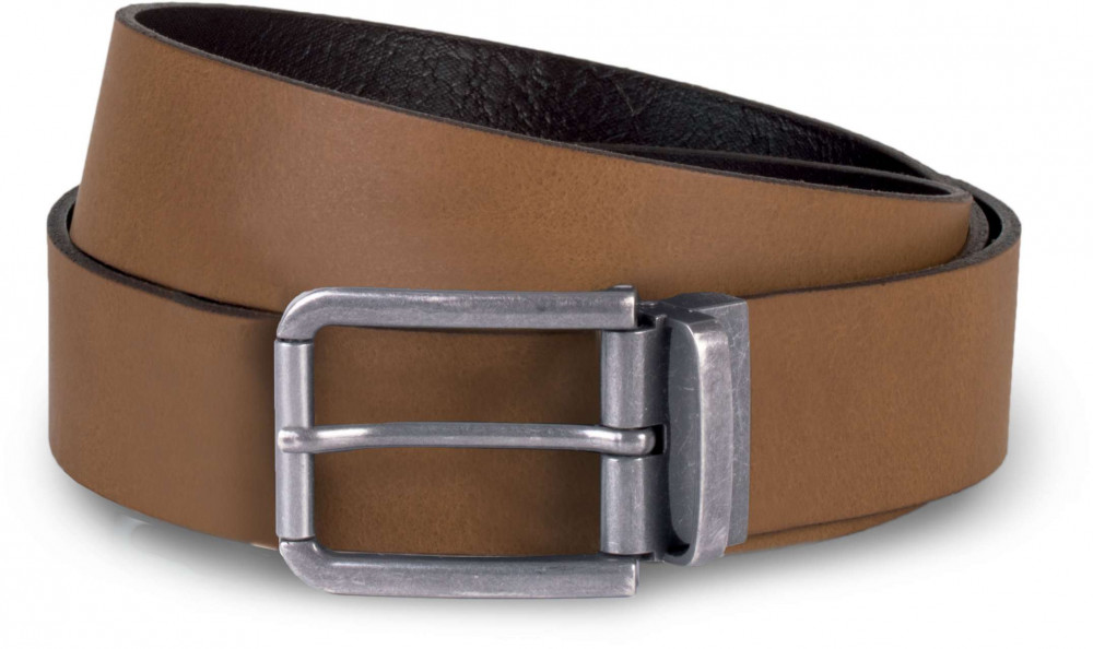 Uniszex K-UP KP812 Raw Edge Leather Belt - 35Mm -Egy méret, Cognac