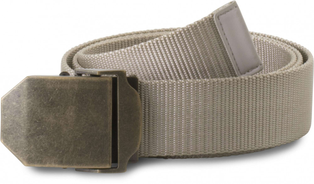 Uniszex K-UP KP813 nylon Canvas Belt -Egy méret, Beige/Old Brass