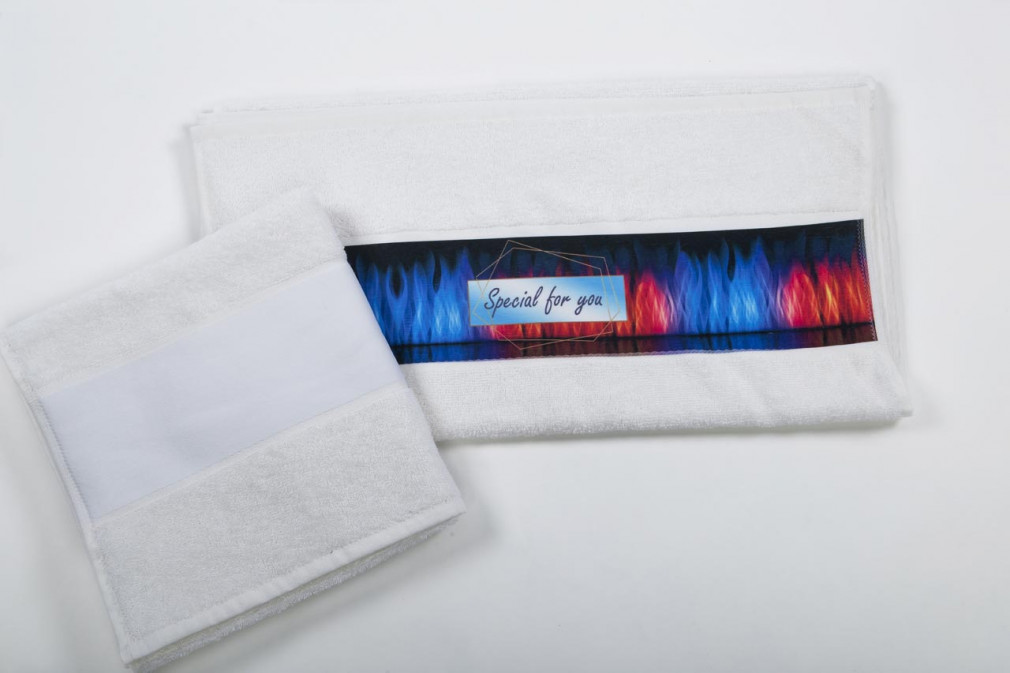 Uniszex törölköző Olima OLS400 Olima Towel With Sublimation Bordure -70X140, White