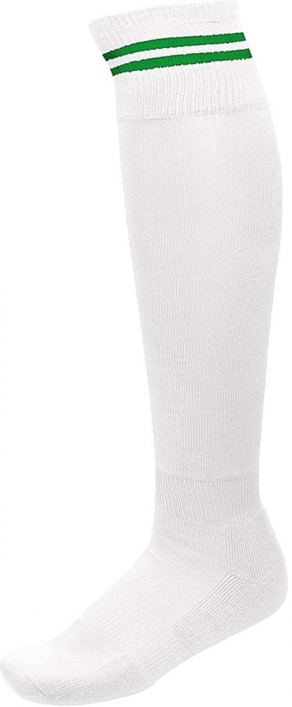 Uniszex zokni Proact PA015 Striped Sports Socks -35/38, White/Sporty Kelly Green