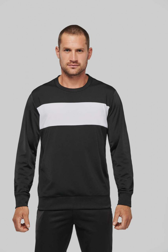 Uniszex pulóver Proact PA373 polyester Sweatshirt -2XL, Black/White