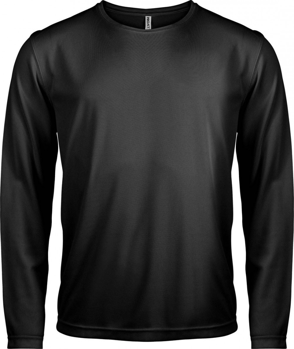 Férfi póló Proact PA443 Men'S Long-Sleeved Sports T-Shirt -M, Black