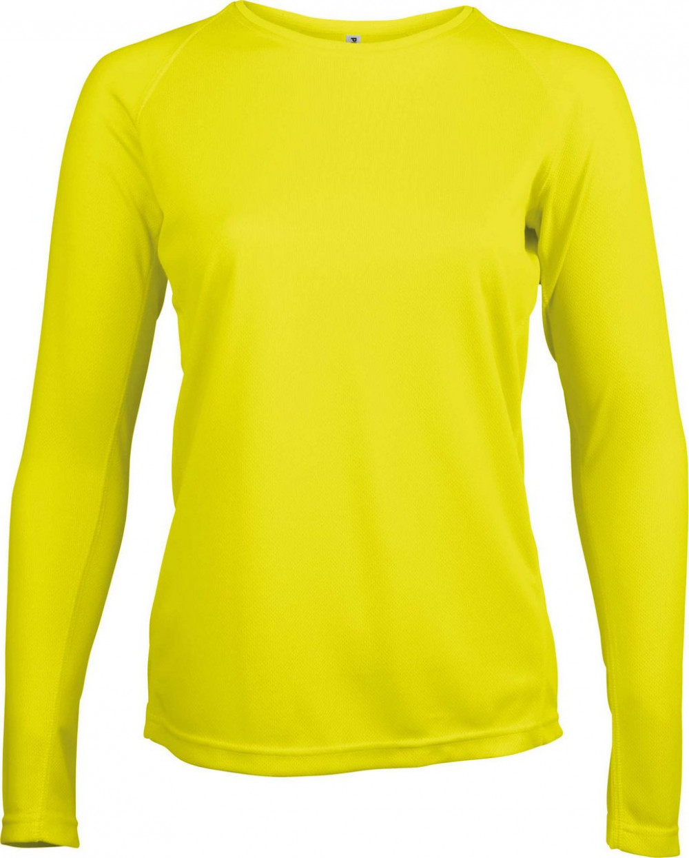 Női póló Proact PA444 Ladies' Long-Sleeved Sports T-Shirt -S, Fluorescent Yellow