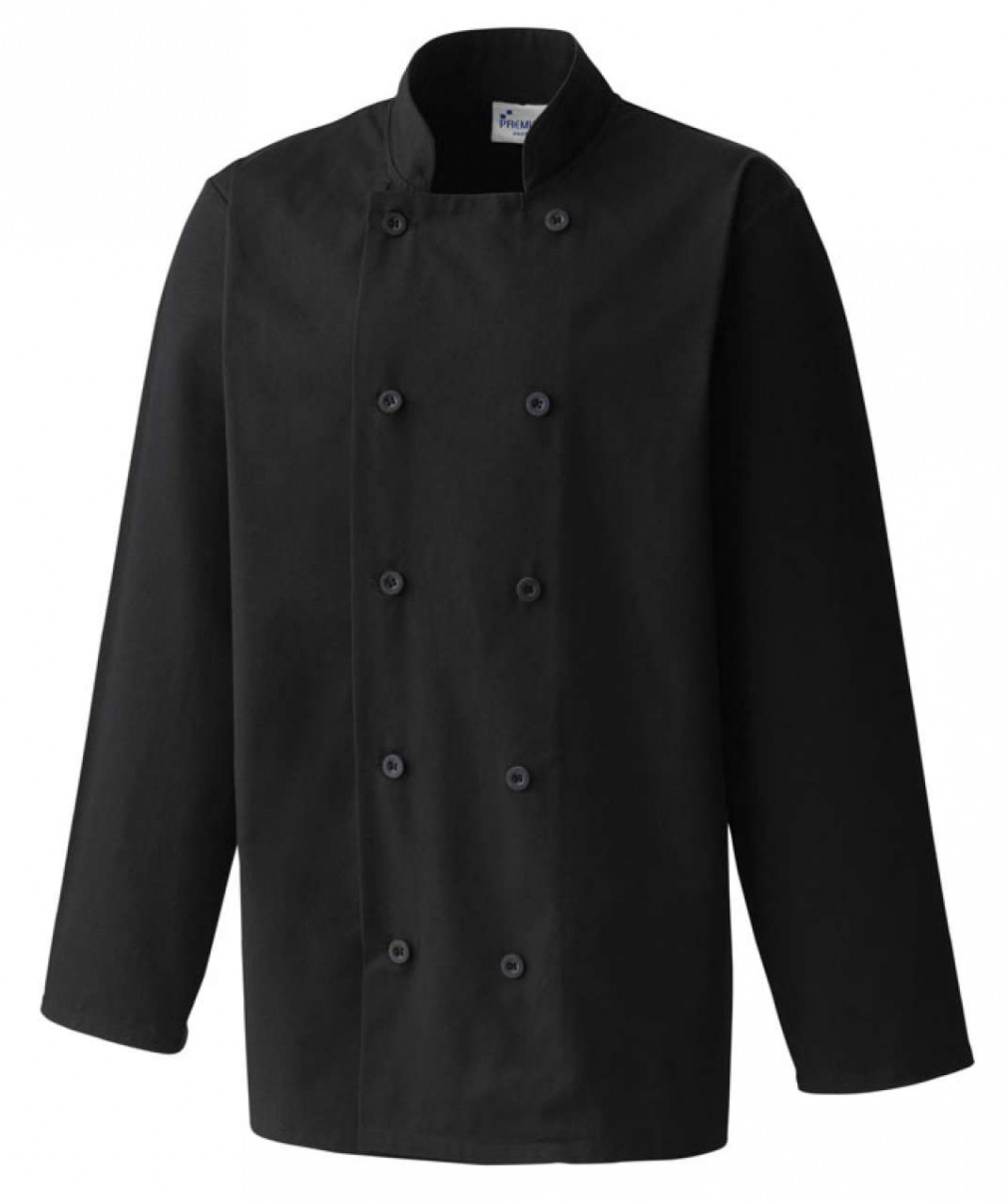 Uniszex kabát Premier PR657 Long Sleeve Chef’S Jacket -L, Black