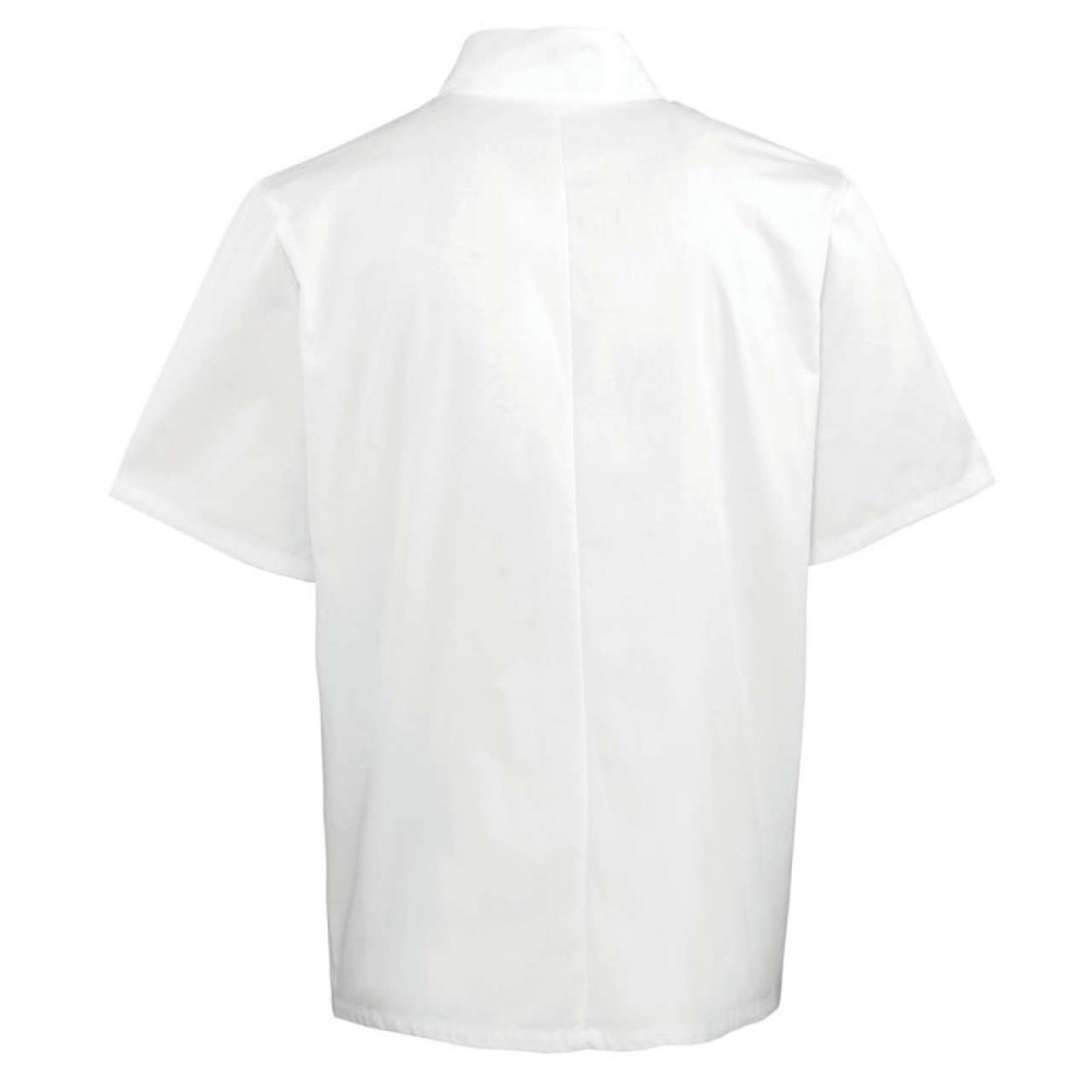 Uniszex kabát Premier PR664 Chef'S Short Sleeve Stud Jacket -L, White
