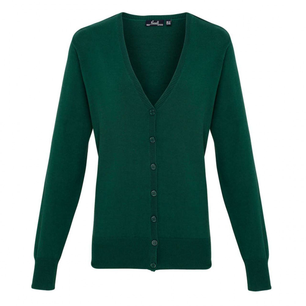 Női Premier PR697 Women'S Button-Through Knitted Cardigan -S, Bottle