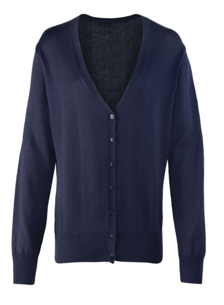 Női Premier PR697 Women'S Button-Through Knitted Cardigan -L, Navy