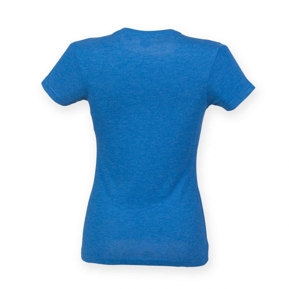 Női póló Skinnifit SFL161 Tri-Blend póló -M, Blue Triblend