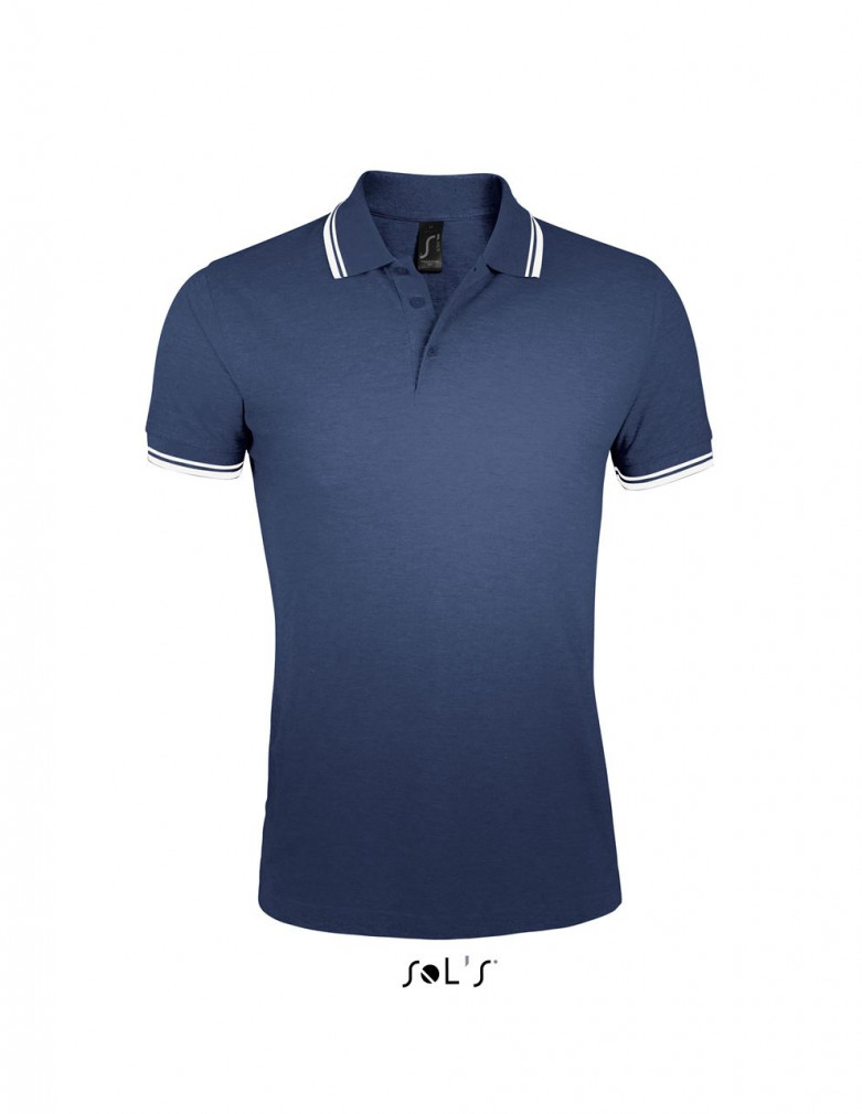 Férfi galléros póló SOL'S SO00577 Sol'S pasadena Men - polo Shirt -L, French Navy/White