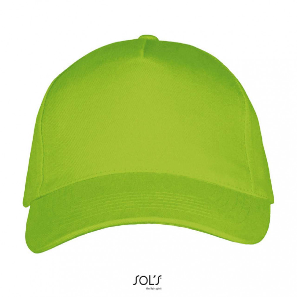 Uniszex sapka SOL'S SO00594 Sol'S Long Beach - 5 panel Cap -Egy méret, Lime