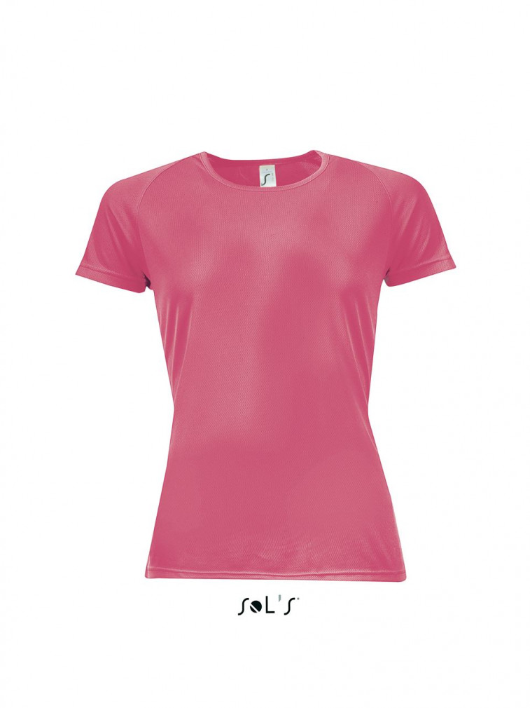 Női póló SOL'S SO01159 Sol'S Sporty Women - Raglan-Sleeved T-Shirt -L, Neon Coral