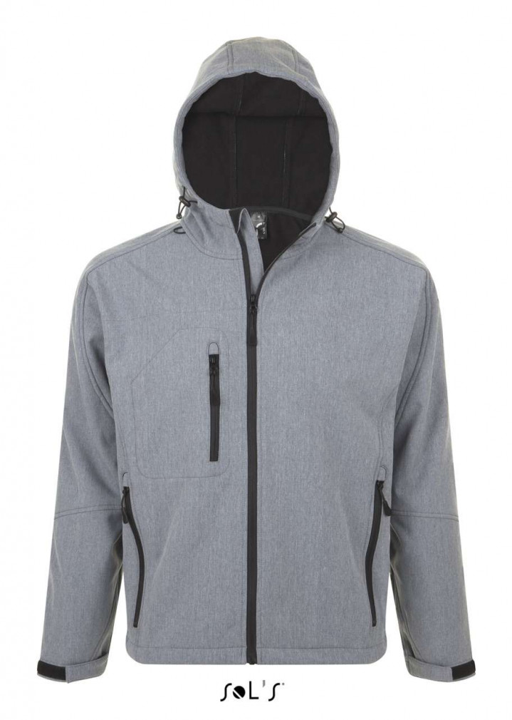 Férfi Softshell SOL'S SO46602 Sol'S Replay Men - Hooded Softshell -S, Grey Melange