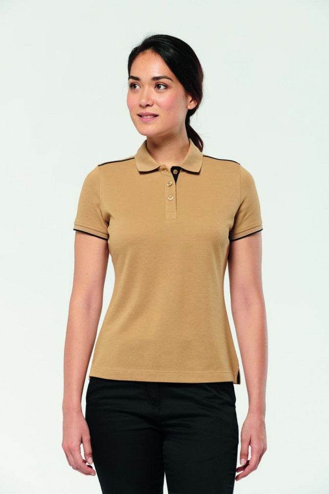 Női galléros póló Designed To Work WK271 Ladies&#039; Short-Sleeved Contrasting Daytoday polo Shirt -XL, Navy/Light Royal Blue