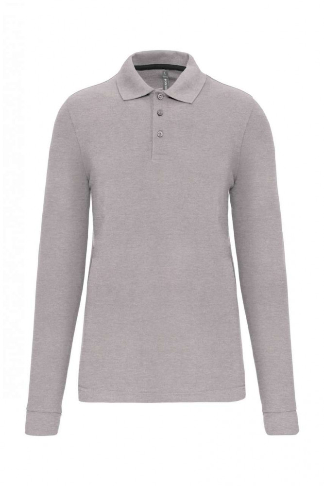 Férfi galléros póló Designed To Work WK276 Men&#039;S Long-Sleeved polo Shirt -XL, Oxford Grey