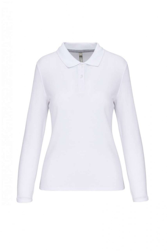 Női galléros póló Designed To Work WK277 Ladies&#039; Long-Sleeved polo Shirt -L, White