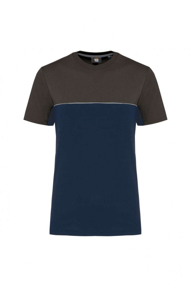 Uniszex póló Designed To Work WK304 Eco-Friendly Short Sleeve Two-Tone T-Shirt -XL, Navy/Royal Blue